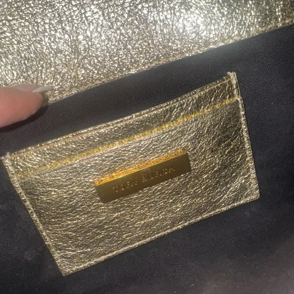 Tory Burch Gold Clutch with Geometric Design - Picture 3 of 3